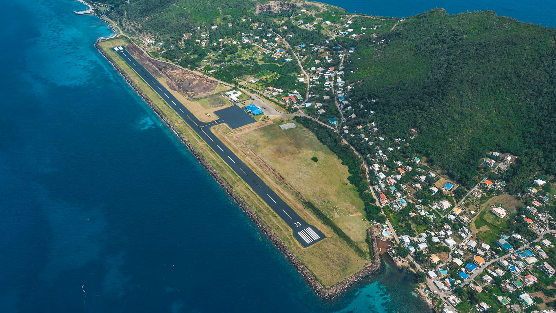 J.F. Mitchell Airport terminal at Paget Farm on Bequia